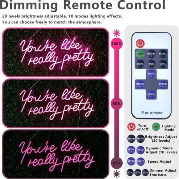 You're Like Really Pretty Neon Pink Party/Dorm/Wedding/Bday/Graduation Decor - Picture 7 of 10